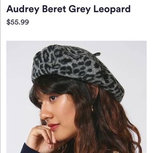 Brixton Leopard Wool Beret, XS